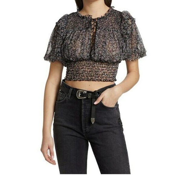 Free People Tops - 𝅺free People Beatrice Ruffle Blouse Top ,L